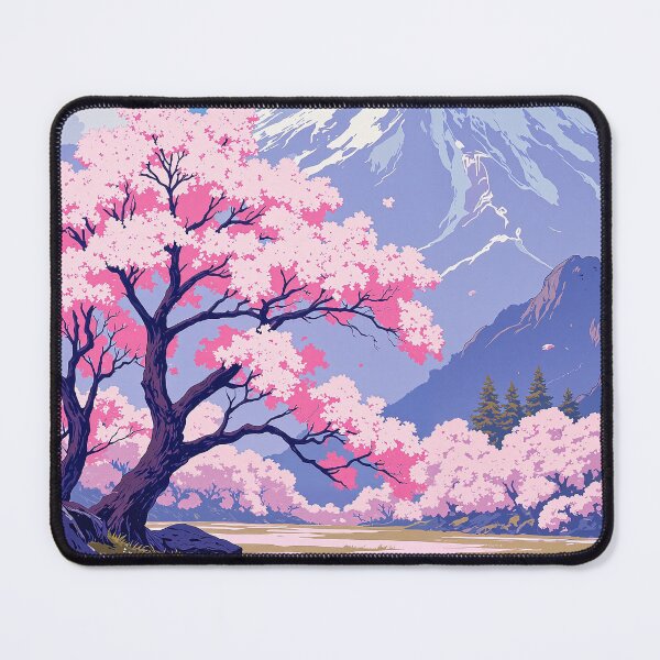 Item preview, Tranquil harmony majestic snowcapped peaks among blossoms designed and sold by MadeByHaresShop.