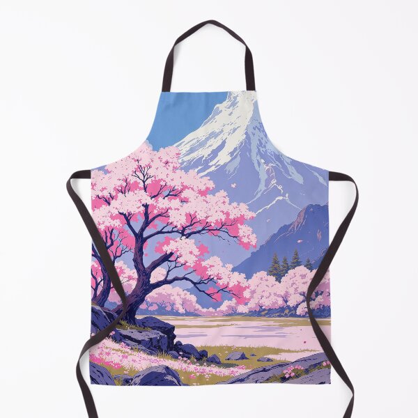 Item preview, Tranquil harmony majestic snowcapped peaks among blossoms designed and sold by MadeByHaresShop.