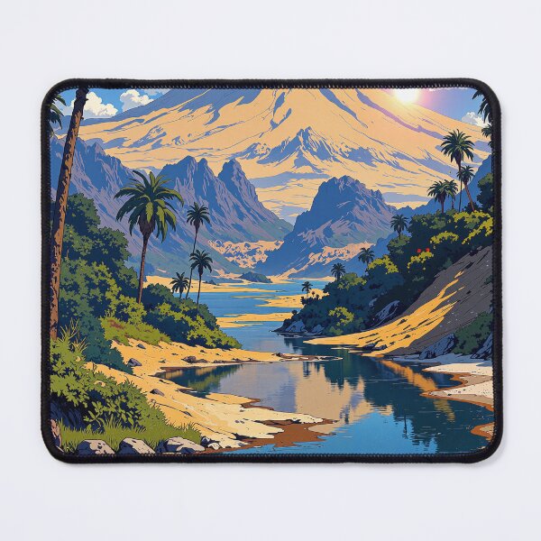 Item preview, Tranquil oasis a desert paradise amidst mountain majesty designed and sold by MadeByHaresShop.