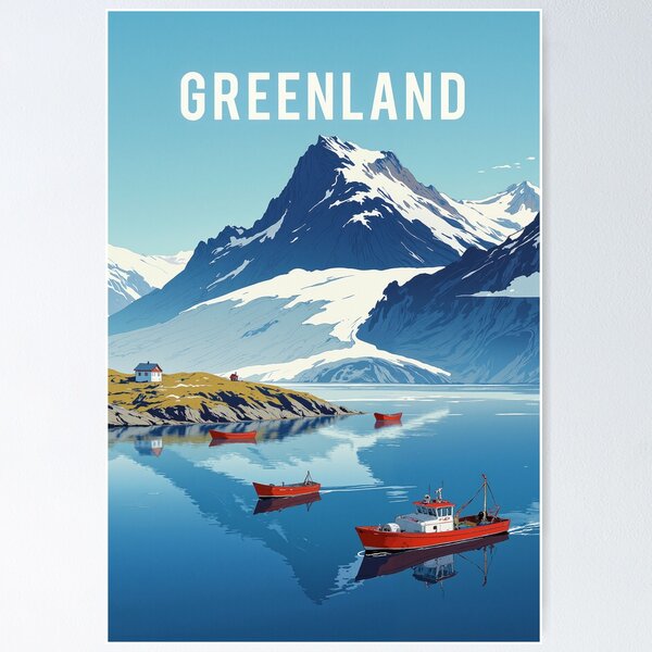 Item preview, Tranquil oasis red boats in a blue ocean designed and sold by MadeByHaresShop.