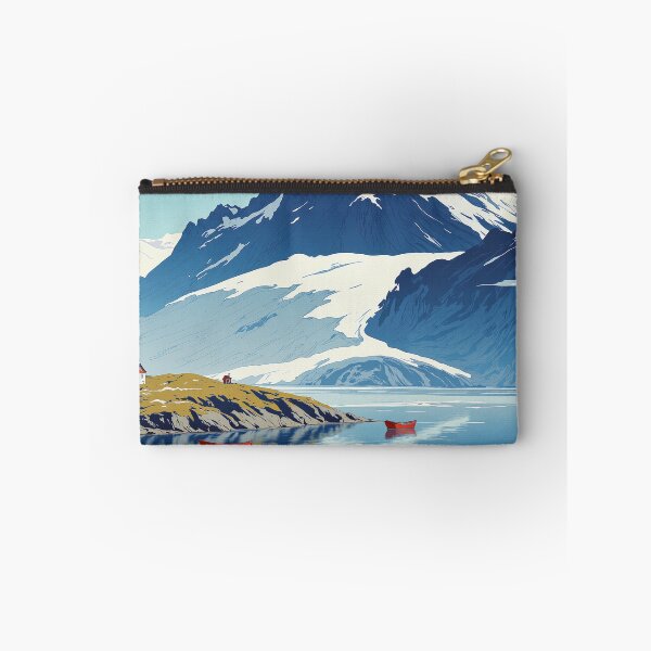 Item preview, Tranquil oasis red boats in a blue ocean designed and sold by MadeByHaresShop.