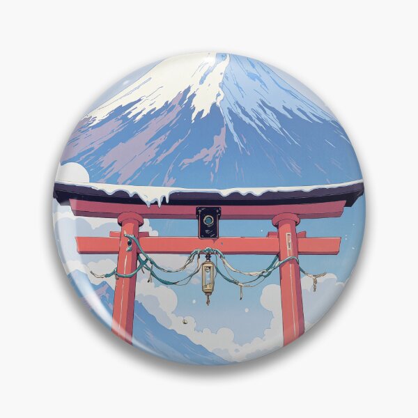 Item preview, Tranquil torii and snowcapped peak designed and sold by MadeByHaresShop.