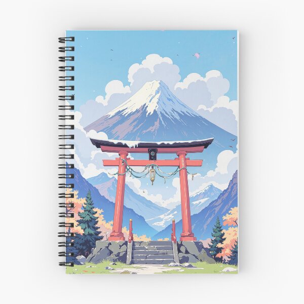 Item preview, Tranquil torii and snowcapped peak designed and sold by MadeByHaresShop.