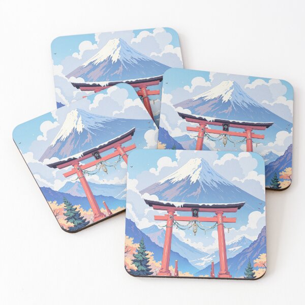 Item preview, Tranquil torii and snowcapped peak designed and sold by MadeByHaresShop.