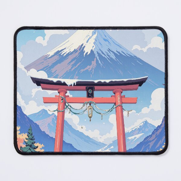 Item preview, Tranquil torii and snowcapped peak designed and sold by MadeByHaresShop.