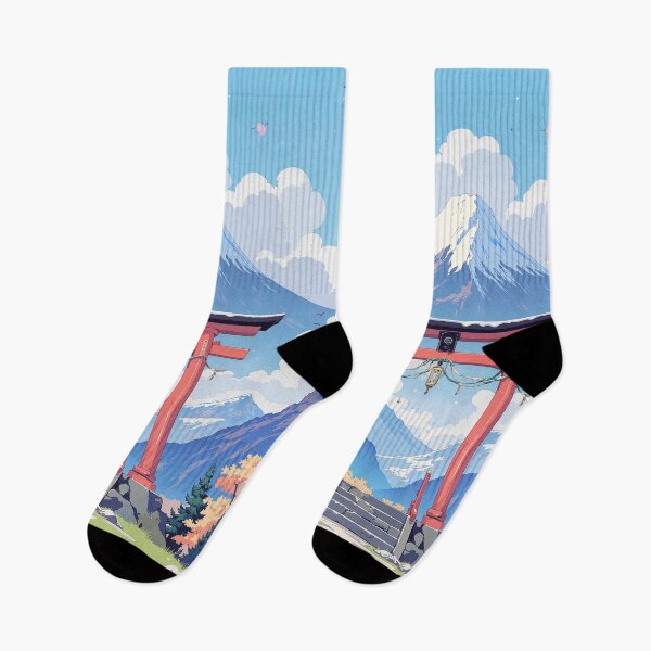Item preview, Tranquil torii and snowcapped peak designed and sold by MadeByHaresShop.