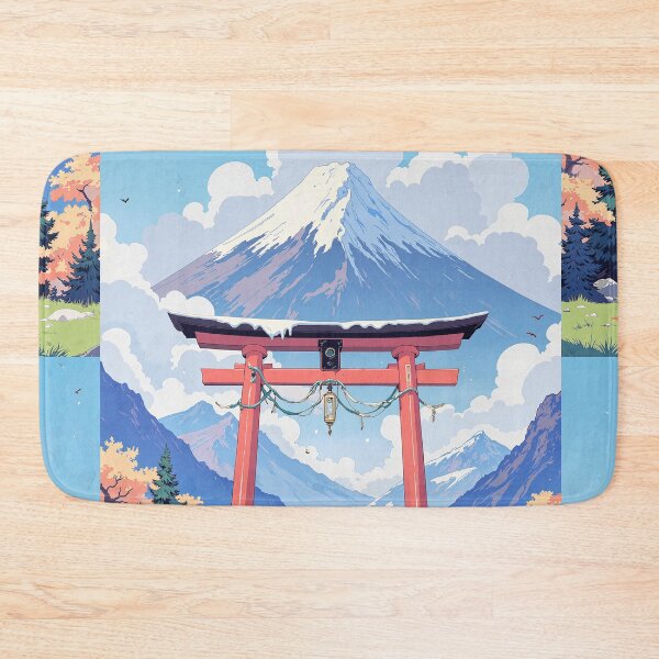 Item preview, Tranquil torii and snowcapped peak designed and sold by MadeByHaresShop.