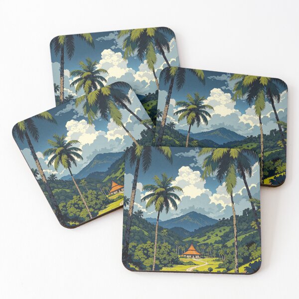 Item preview, Tropical oasis orange temple and winding road under designed and sold by MadeByHaresShop.