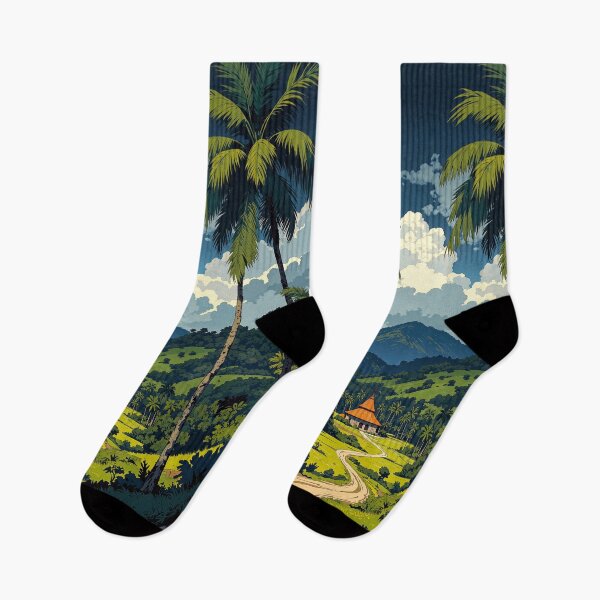 Item preview, Tropical oasis orange temple and winding road under designed and sold by MadeByHaresShop.