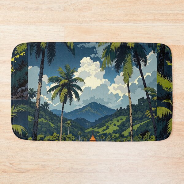 Item preview, Tropical oasis orange temple and winding road under designed and sold by MadeByHaresShop.
