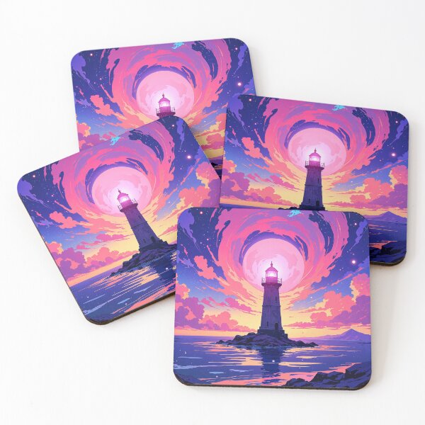 Item preview, Twilight lighthouse purple horizon designed and sold by MadeByHaresShop.