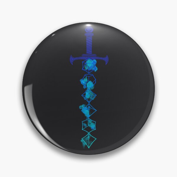 Item preview, Blue watercolour dice sword designed and sold by PiperMc-Prints.