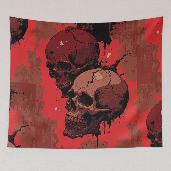 Item preview, Twin skulls heartache and defiance in a sea designed and sold by ShroomForge.