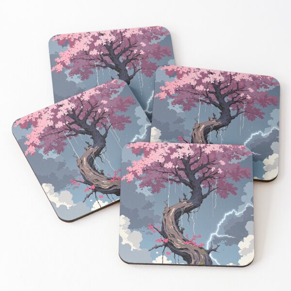 Item preview, Twisted pink sky tree with lightning designed and sold by ShroomForge.