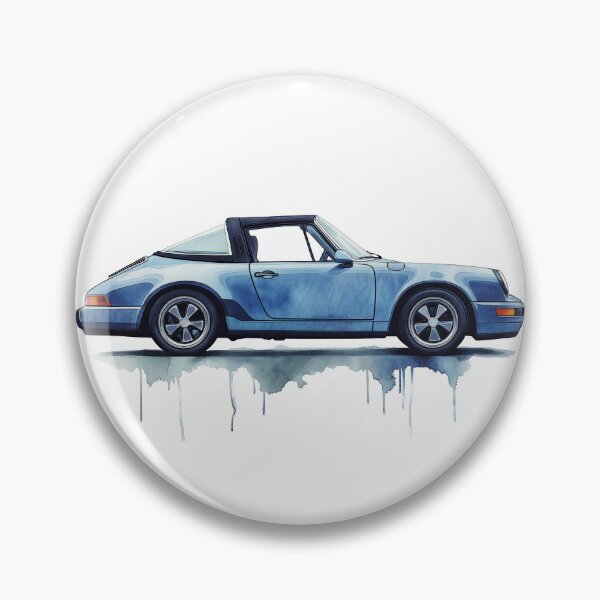 Item preview, Vintage Blue Porsche 911 Targa Watercolor designed and sold by blackdogshop.