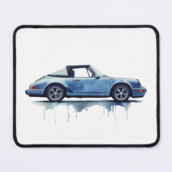 Item preview, Vintage Blue Porsche 911 Targa Watercolor designed and sold by blackdogshop.