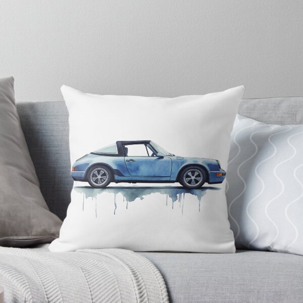Item preview, Vintage Blue Porsche 911 Targa Watercolor designed and sold by blackdogshop.
