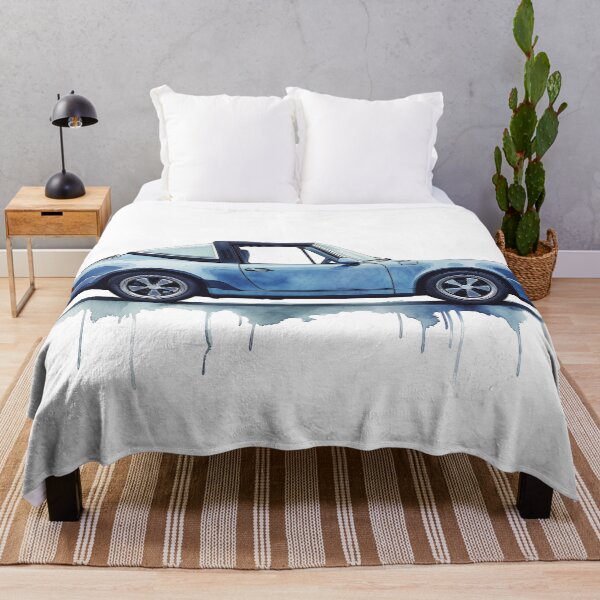 Item preview, Vintage Blue Porsche 911 Targa Watercolor designed and sold by blackdogshop.