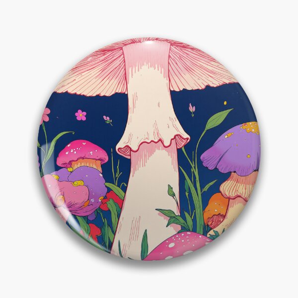 Item preview, Vibrant mushroom oasis a playful symphony of colors designed and sold by ShroomForge.