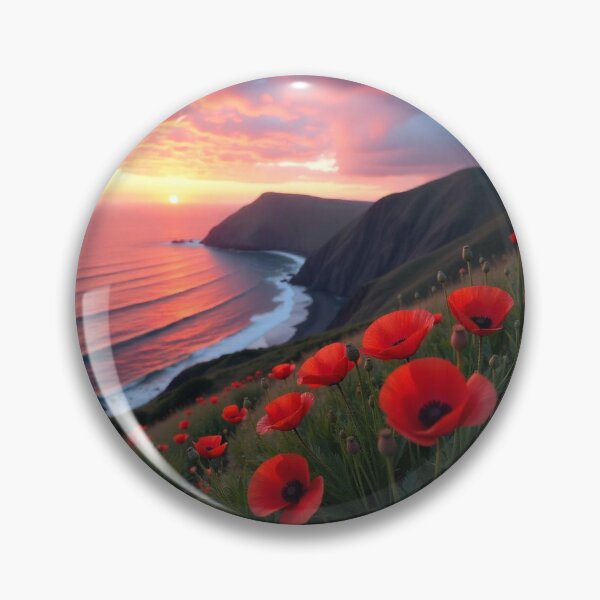 Item preview,   Spring Sea Landscape with Poppies and Volcanic Coastline designed and sold by hjian8219.