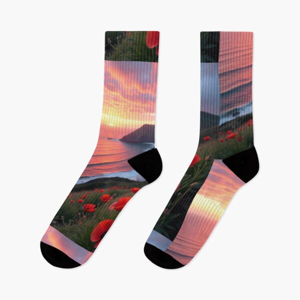 Item preview,   Spring Sea Landscape with Poppies and Volcanic Coastline designed and sold by hjian8219.