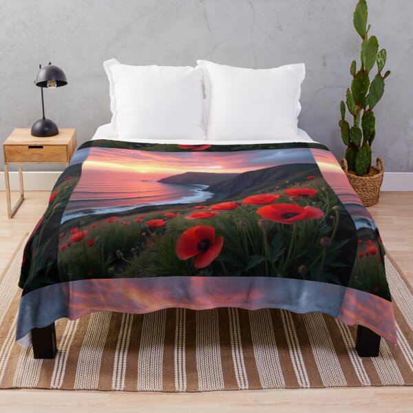 Item preview,   Spring Sea Landscape with Poppies and Volcanic Coastline designed and sold by hjian8219.