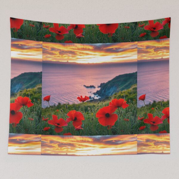 Item preview,   Spring Sea Landscape with Poppies and Volcanic Coastline designed and sold by hjian8219.