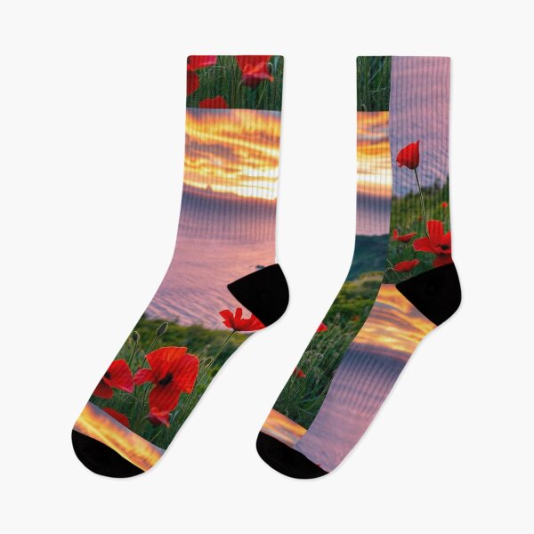 Item preview,   Spring Sea Landscape with Poppies and Volcanic Coastline designed and sold by hjian8219.