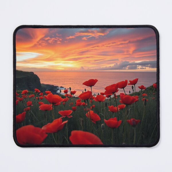 Item preview, Spring Sea Landscape with Poppies and Volcanic Coastline designed and sold by hjian8219.