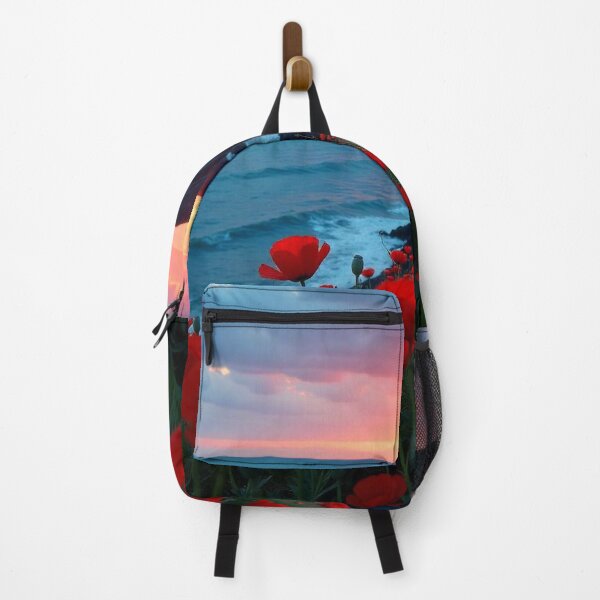 Item preview, Spring Sea Landscape with Poppies and Volcanic Coastline designed and sold by hjian8219.