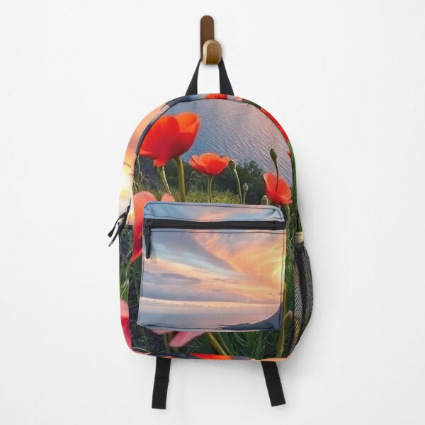 Item preview, Spring Sea Landscape with Poppies and Volcanic Coastline designed and sold by hjian8219.