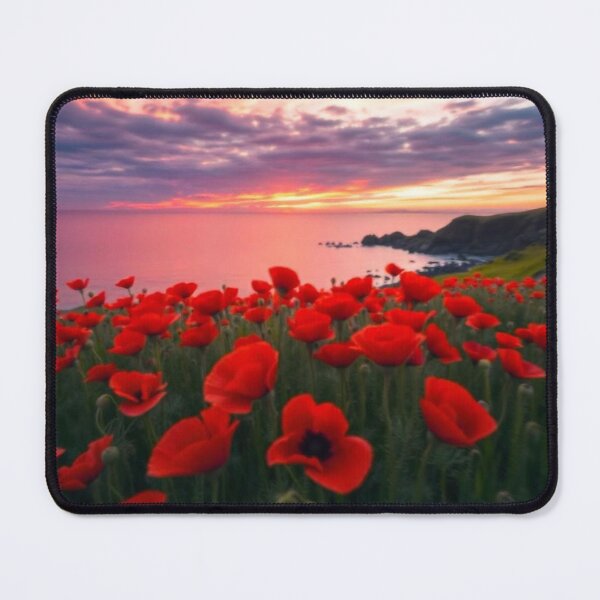 Item preview, Spring Sea Landscape with Poppies and Volcanic Coastline designed and sold by hjian8219.
