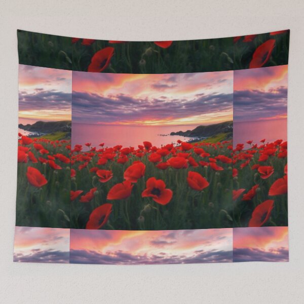 Item preview,   Spring Sea Landscape with Poppies and Volcanic Coastline designed and sold by hjian8219.