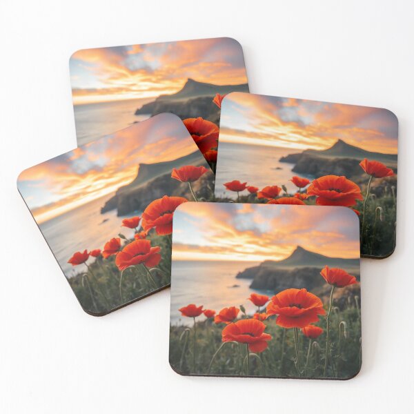 Item preview,  Spring Sea Landscape with Poppies and Volcanic Coastline designed and sold by hjian8219.