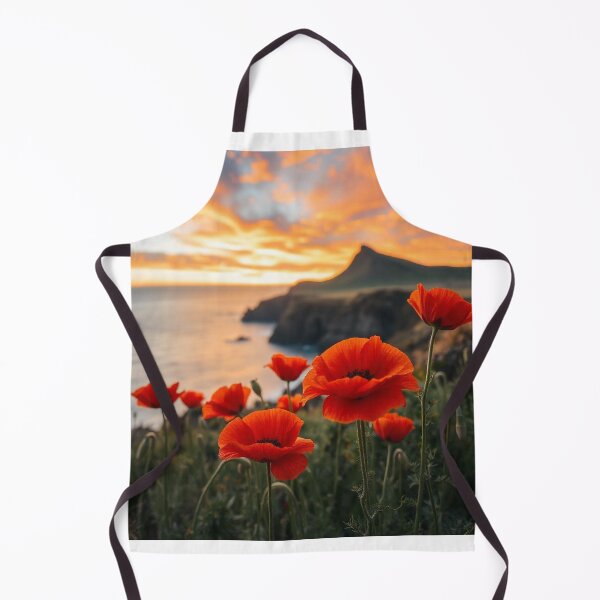Item preview, Spring Sea Landscape with Poppies and Volcanic Coastline designed and sold by hjian8219.