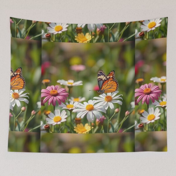 Item preview, Spring Scene with Flowers and Butterfly designed and sold by hjian8219.