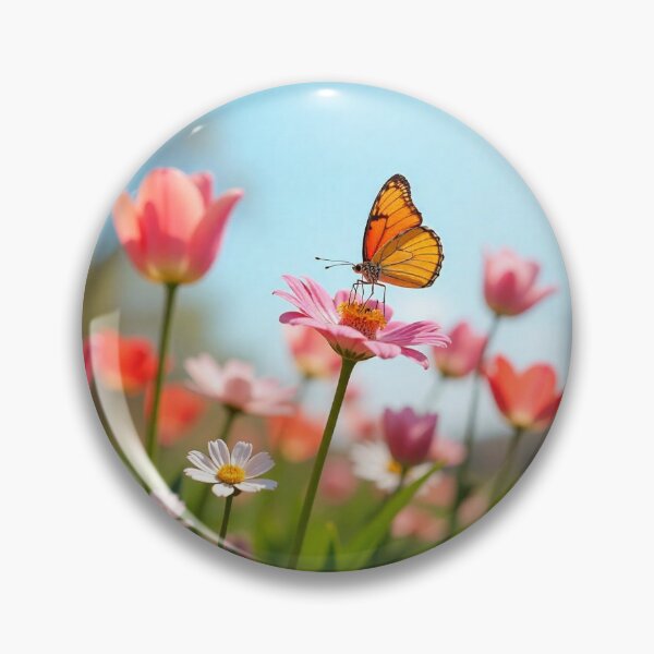 Item preview, Spring Scene with Flowers and Butterfly designed and sold by hjian8219.