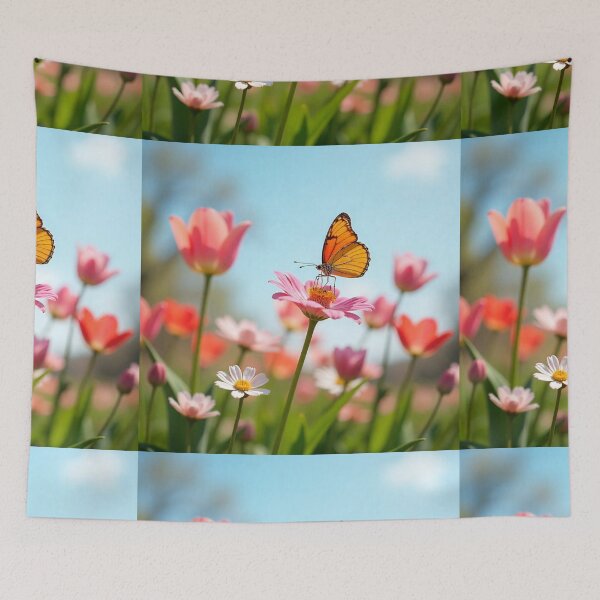 Item preview, Spring Scene with Flowers and Butterfly designed and sold by hjian8219.