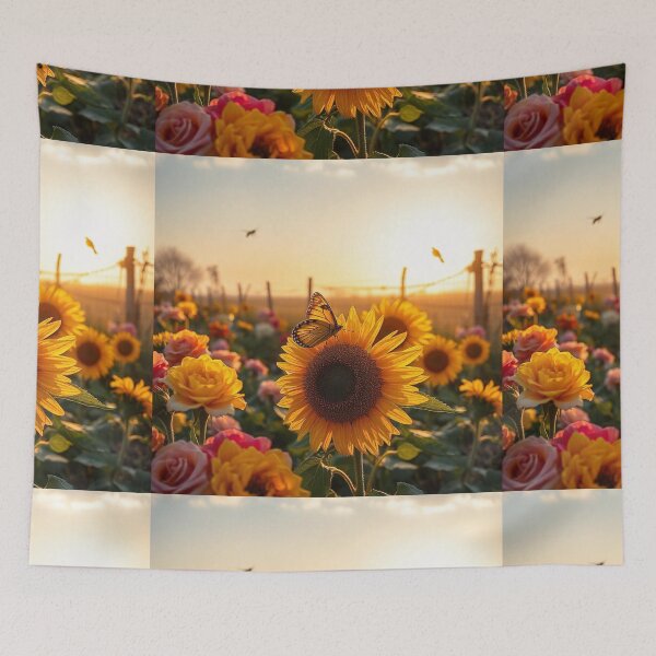 Item preview, Spring Scene with Flowers and Butterfly designed and sold by hjian8219.