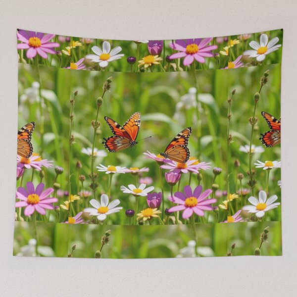 Item preview, Spring Scene with Flowers and Butterfly designed and sold by hjian8219.