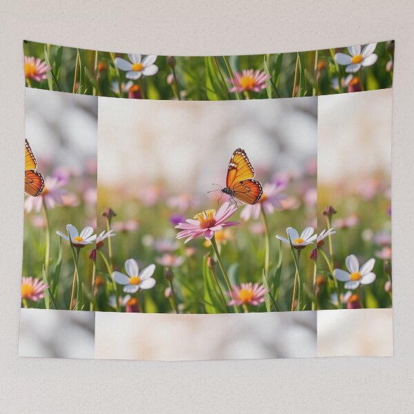 Item preview, Spring Scene with Flowers and Butterfly designed and sold by hjian8219.