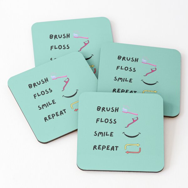 Item preview, Brush, Floss, Smile, Repeat – Colorful Illustration for Dental Care Enthusiasts designed and sold by PrintPixDesigns.