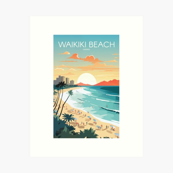 Item preview, WAIKIKI BEACH designed and sold by MarkedArtPrints.