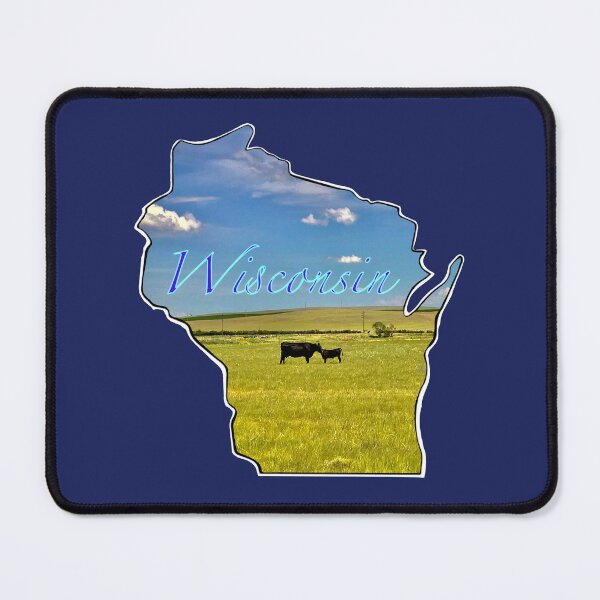 Item preview, Wisconsin, Dairyland, mother cow and calf designed and sold by aadventures.