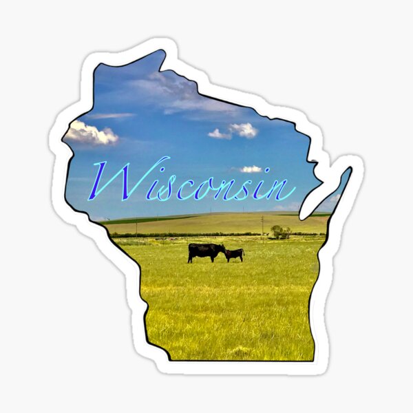 Vista previa del artículo con la obra «Wisconsin, Dairyland, vaca madre y ternero», diseñado y vendido por aadventures.