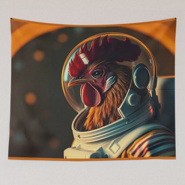 Item preview, Rooster Astronaut Fun Art designed and sold by Skye Ryan-Evans.