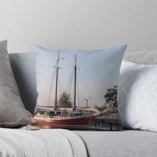 Item preview, Red Sailboat Docked on Lake Michigan designed and sold by CountyKent.