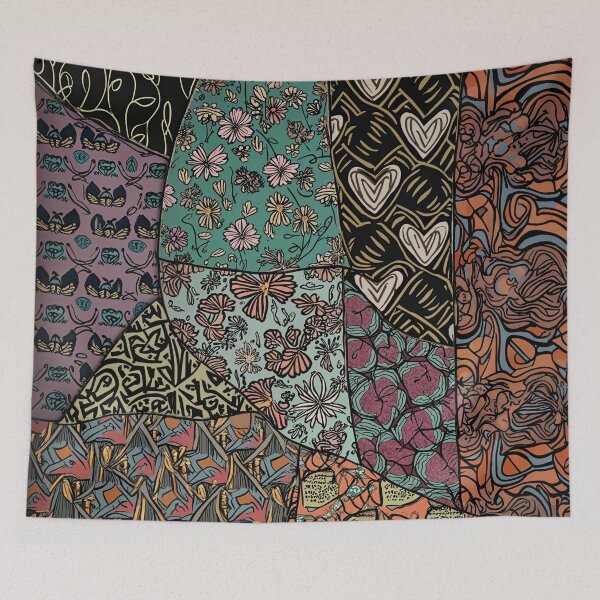 Item preview, Intricate Boho Patchwork Art designed and sold by AmuraLumina.
