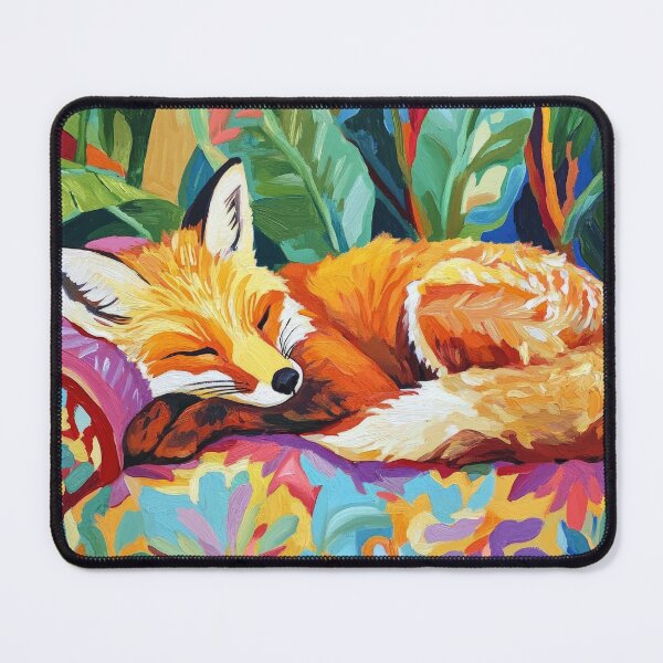 Item preview, cute fox sleeping in colorful art designed and sold by WallyPink.