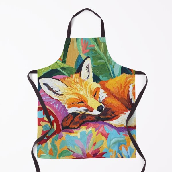 Item preview, cute fox sleeping in colorful art designed and sold by WallyPink.